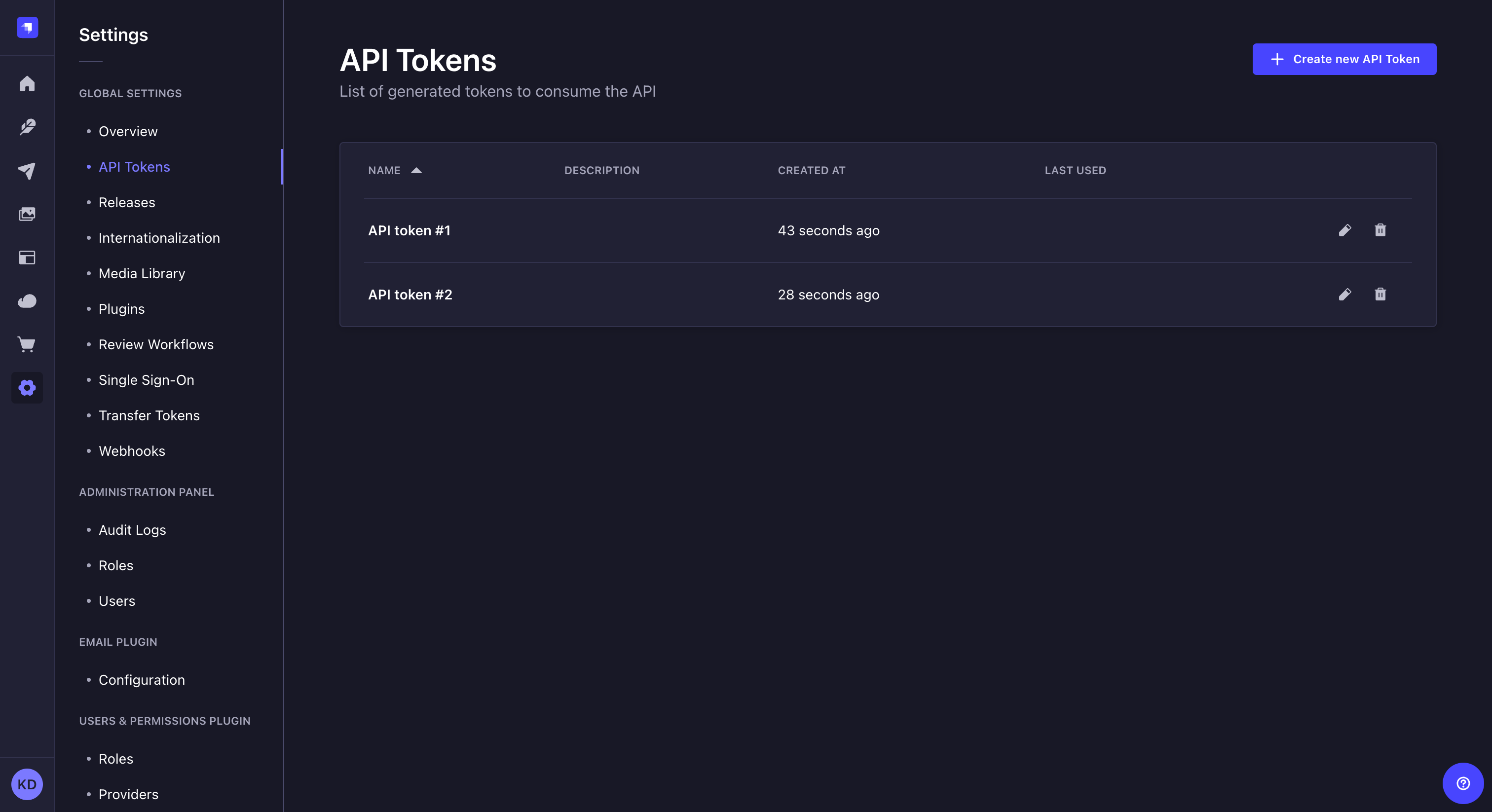 API tokens